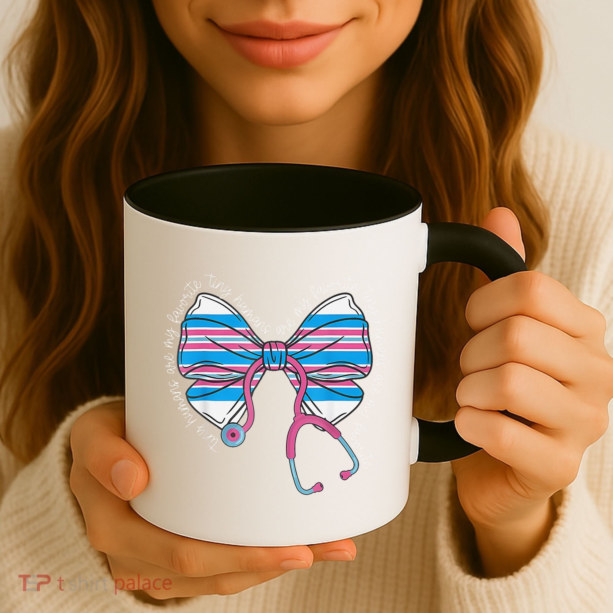 Stethoscope Coquette Bow Baby Blanket Labor And Delivery Coffee Mug