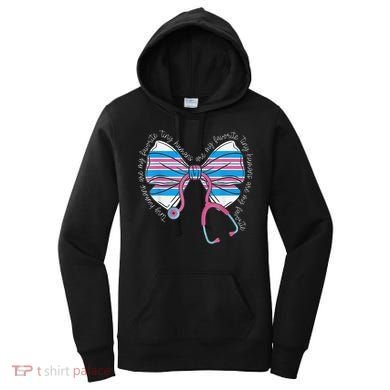 Stethoscope Coquette Bow Baby Blanket Labor And Delivery Women's Hoodie
