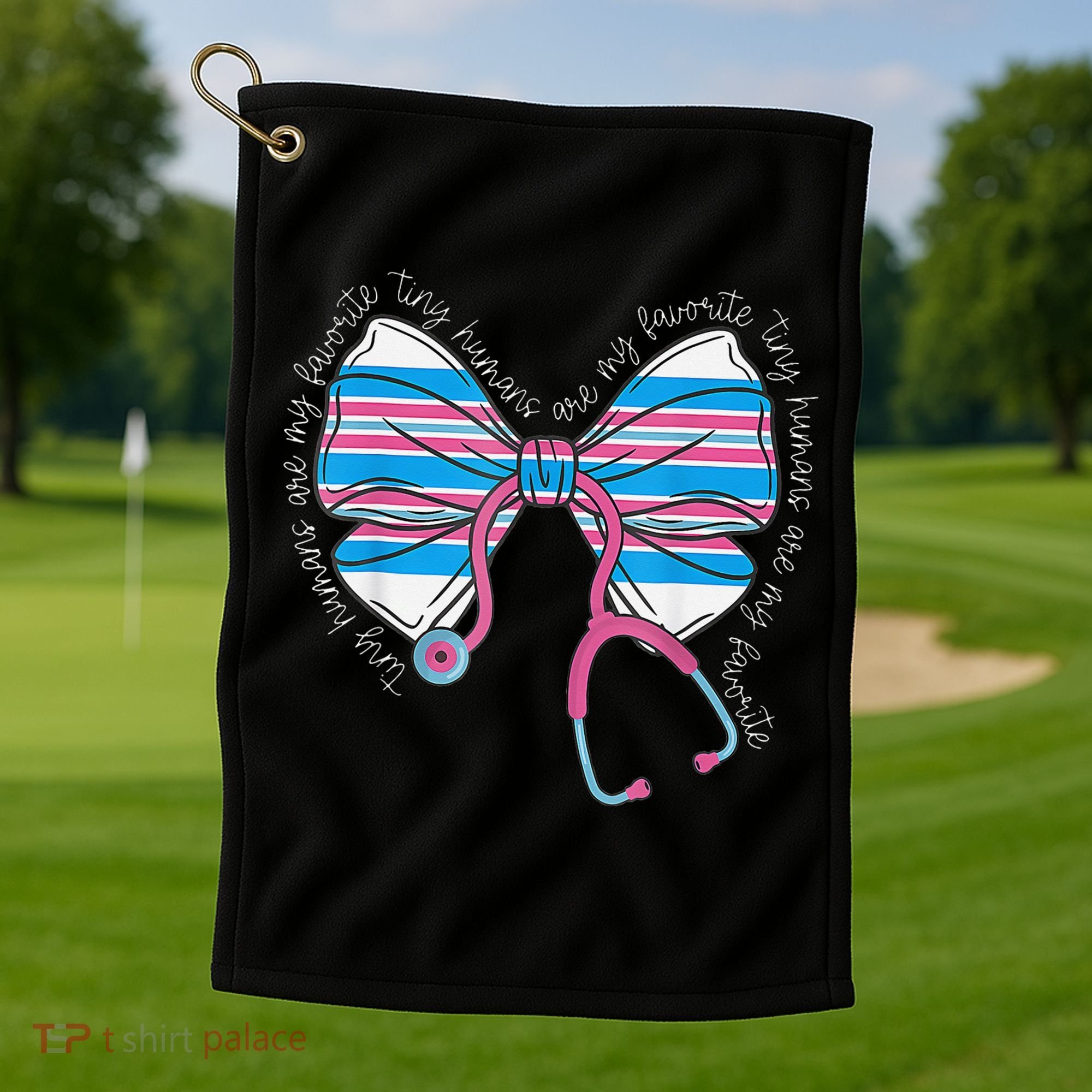 Stethoscope Coquette Bow Baby Blanket Labor And Delivery Golf Towel