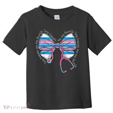 Stethoscope Coquette Bow Baby Blanket Labor And Delivery Toddler T-Shirt