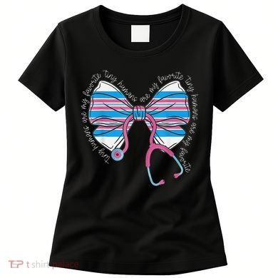 Stethoscope Coquette Bow Baby Blanket Labor And Delivery Women's T-Shirt