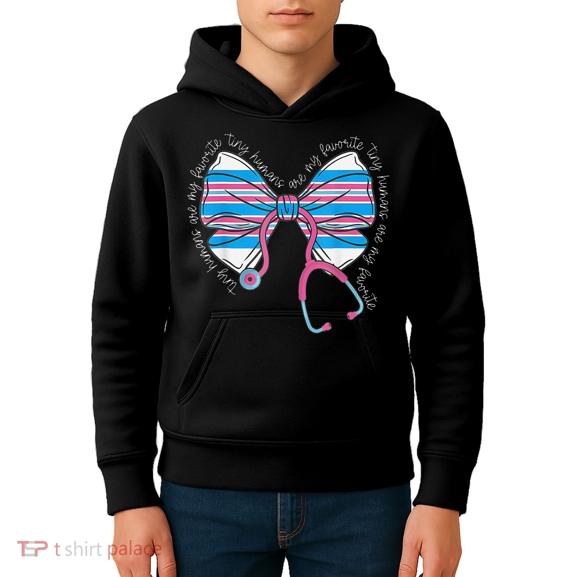 Stethoscope Coquette Bow Baby Blanket Labor And Delivery Kids Hoodie
