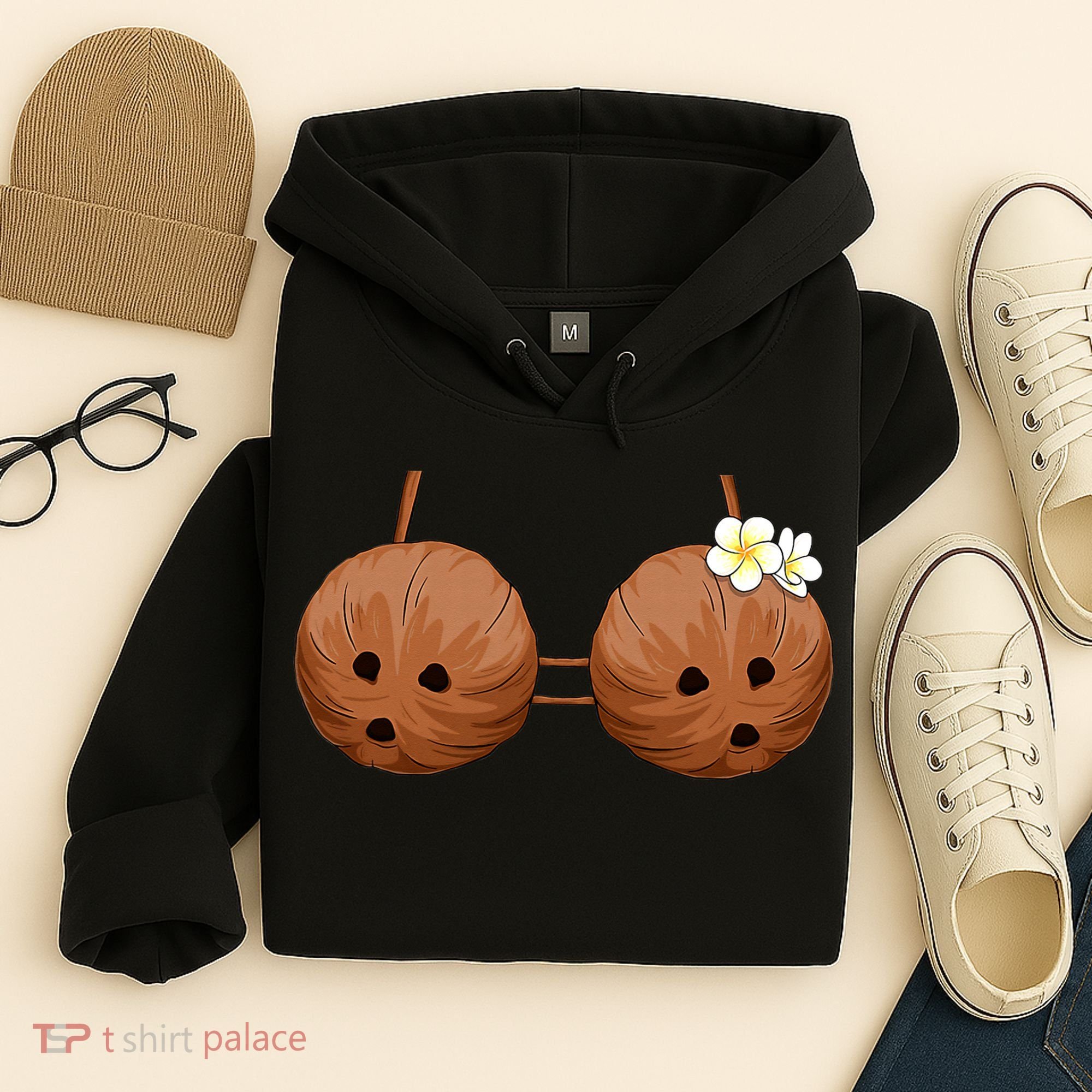 Summer Coconut Bra Halloween Costume Hawaii Aloha Beach Hoodie