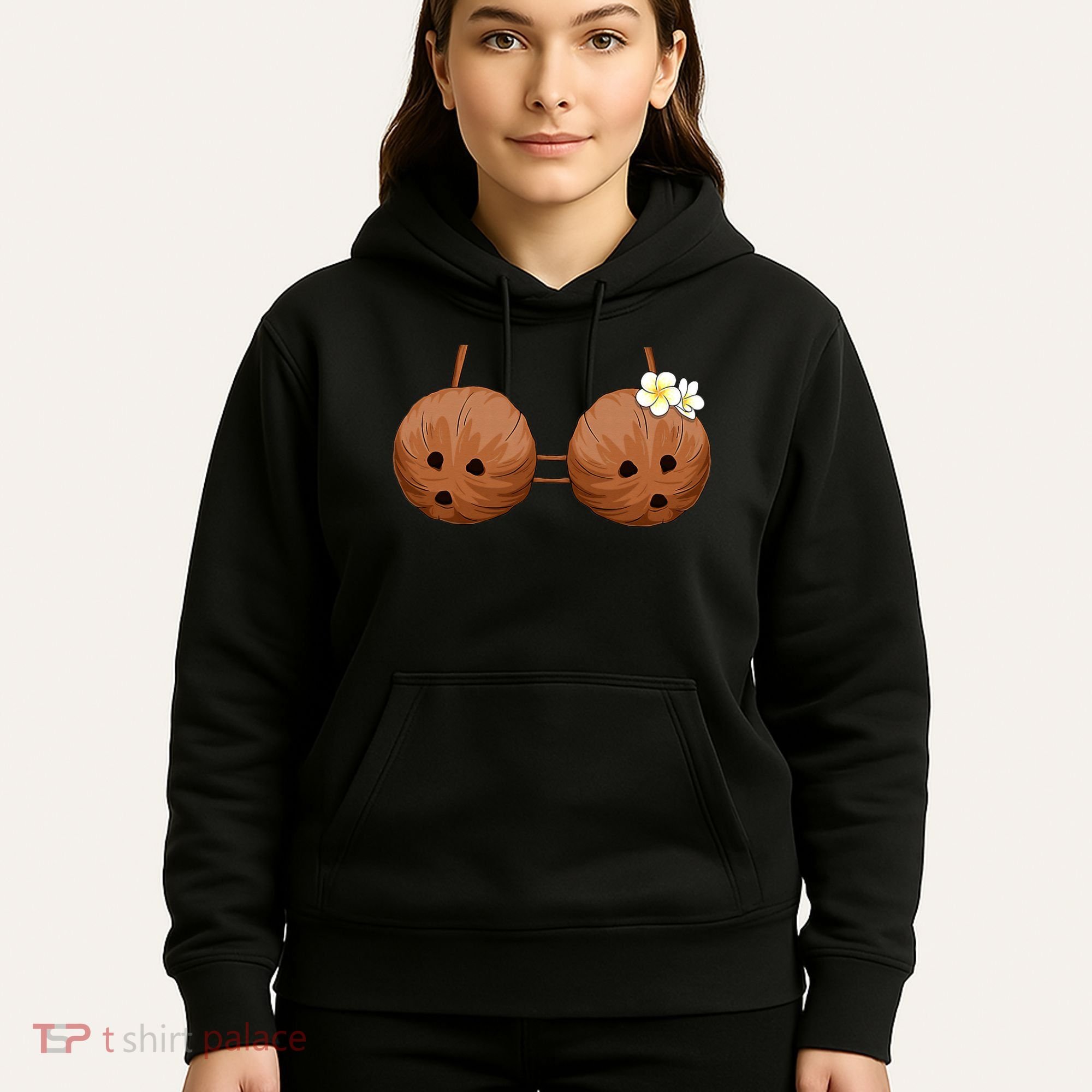 Summer Coconut Bra Halloween Costume Hawaii Aloha Beach Hoodie