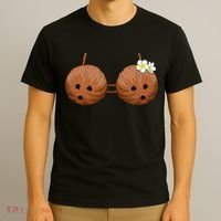 Summer Coconut Bra Halloween Costume Hawaii Aloha Beach T-Shirt thumb 3