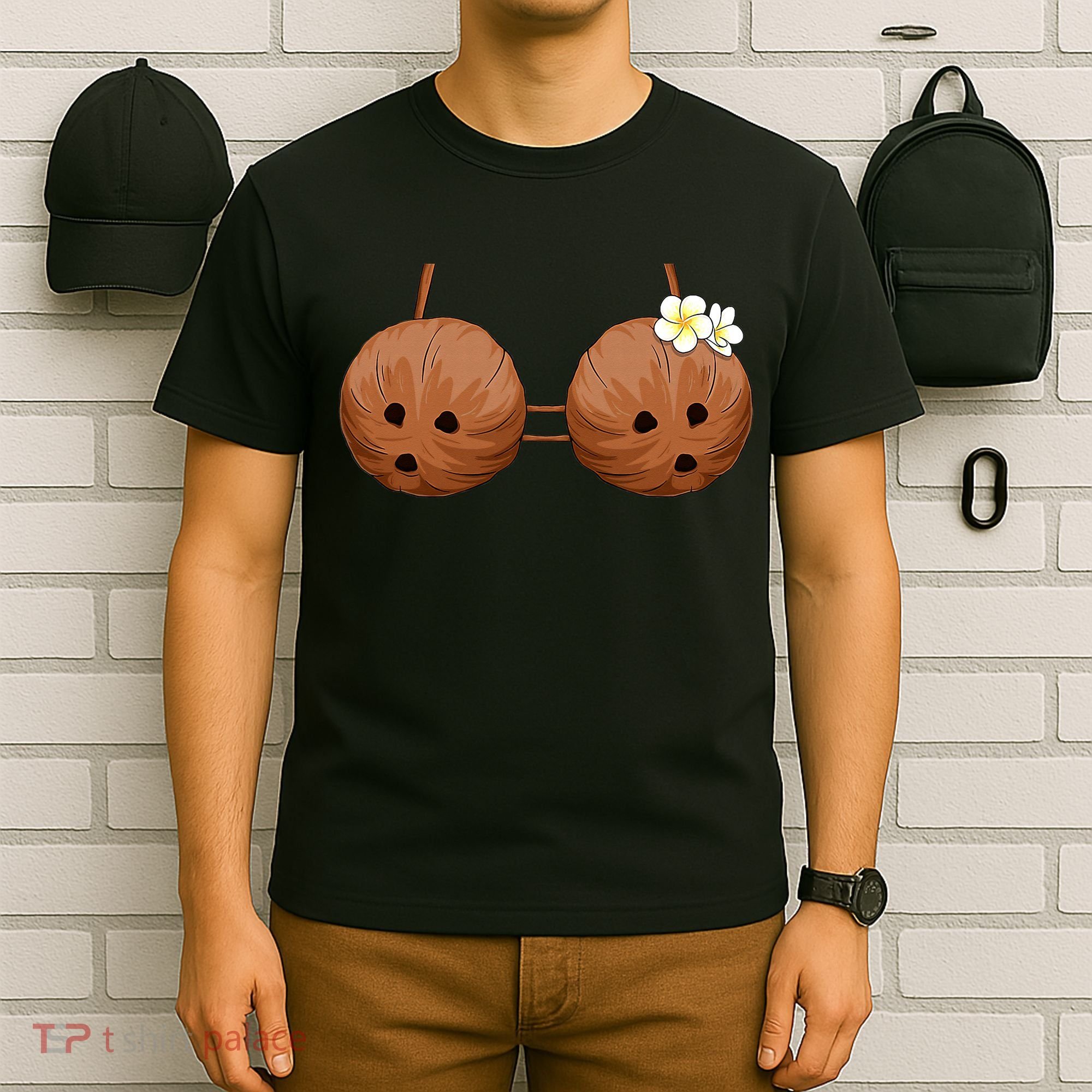 Summer Coconut Bra Halloween Costume Hawaii Aloha Beach T-Shirt