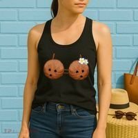 Summer Coconut Bra Halloween Costume Hawaii Aloha Beach Women's Tank Top thumb 2