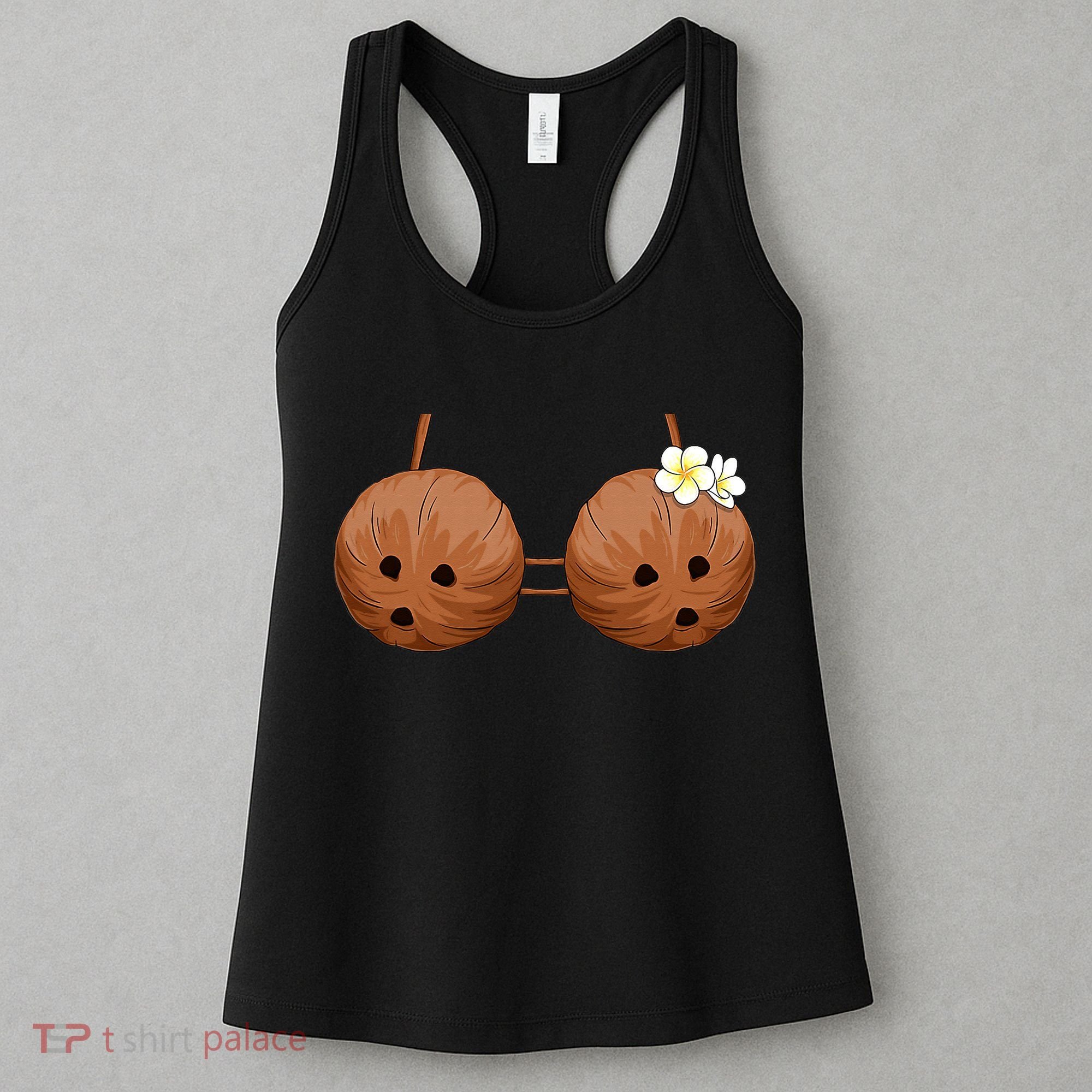 Summer Coconut Bra Halloween Costume Hawaii Aloha Beach Women's Tank Top