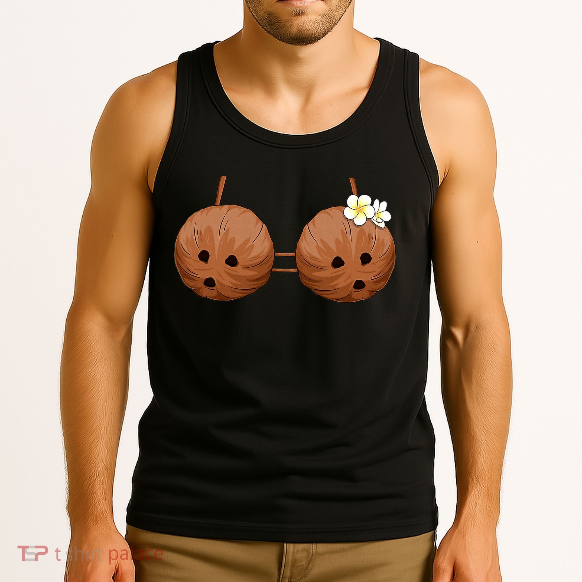 Summer Coconut Bra Halloween Costume Hawaii Aloha Beach Tank Top