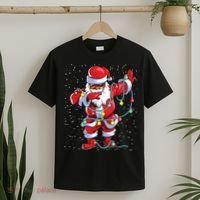 Santa Claus Black Christmas Afro African American Xmas T-Shirt thumb 2