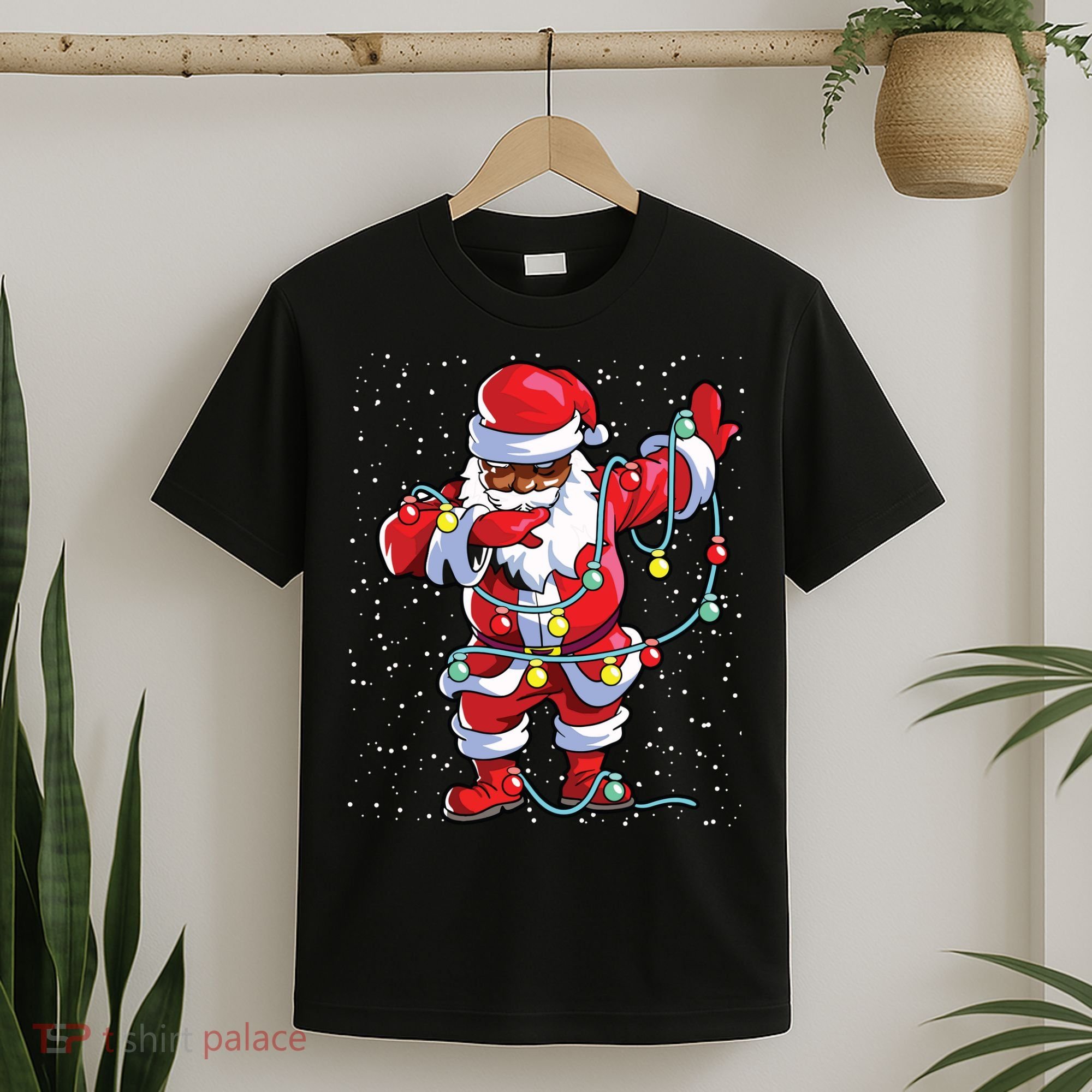 Santa Claus Black Christmas Afro African American Xmas T-Shirt