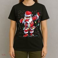 Santa Claus Black Christmas Afro African American Xmas T-Shirt thumb 4