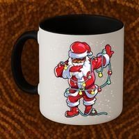 Santa Claus Black Christmas Afro African American Xmas Coffee Mug thumb 2