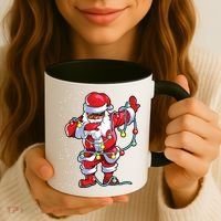Santa Claus Black Christmas Afro African American Xmas Coffee Mug thumb 3
