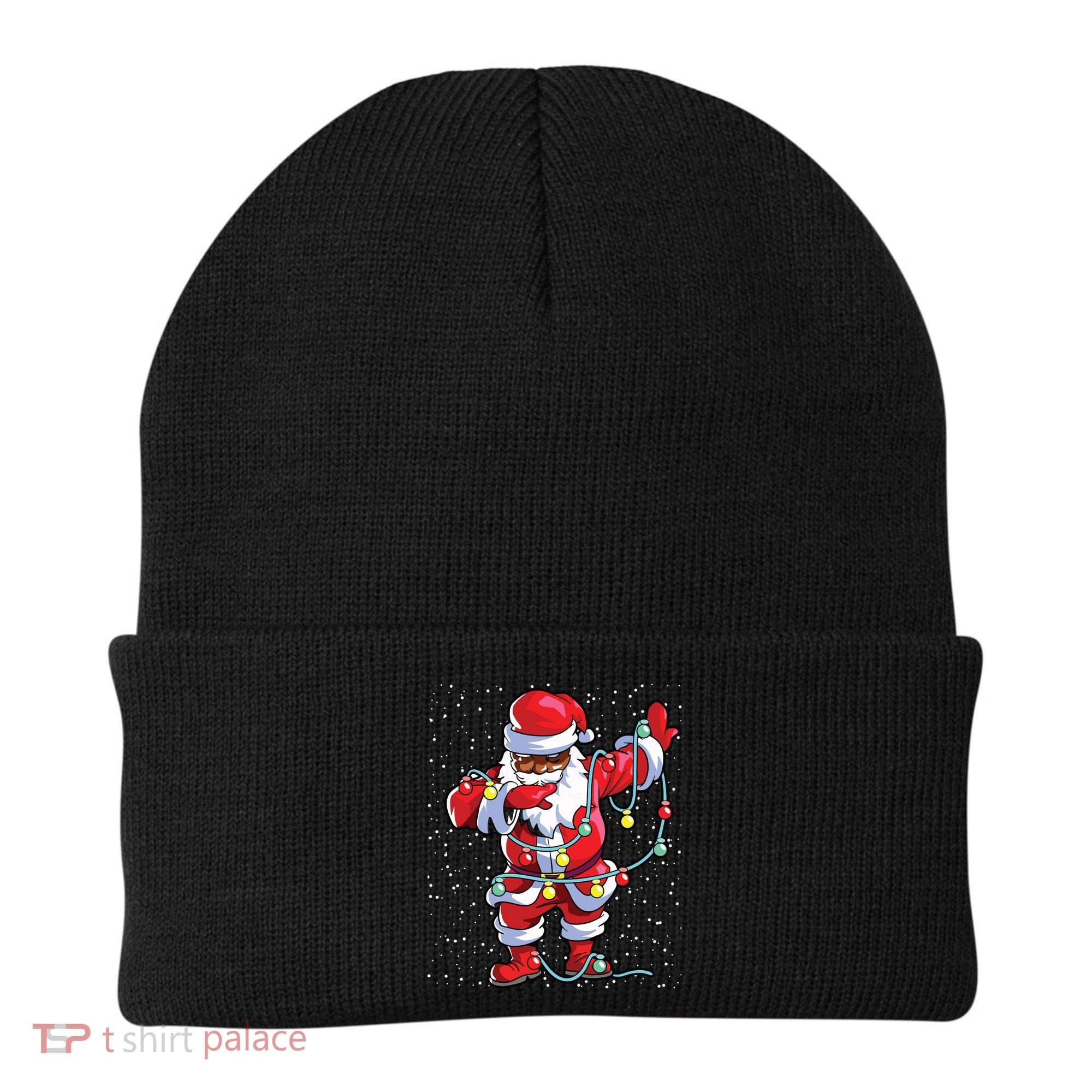 Santa Claus Black Christmas Afro African American Xmas Beanie