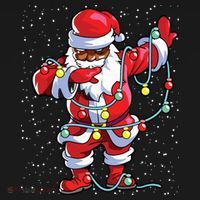Santa Claus Black Christmas Afro African American Xmas Polo thumb 3