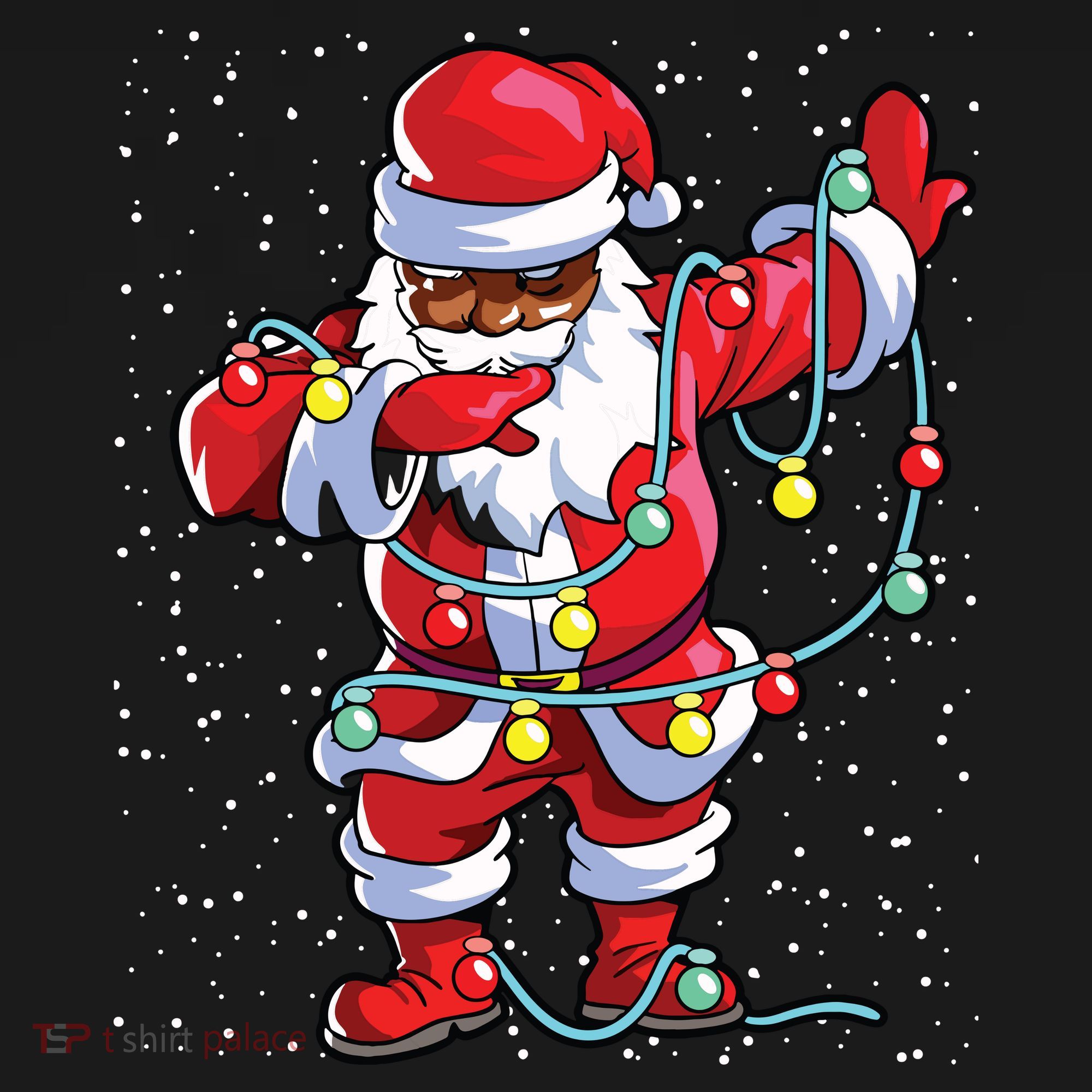 Santa Claus Black Christmas Afro African American Xmas Women's Hoodie