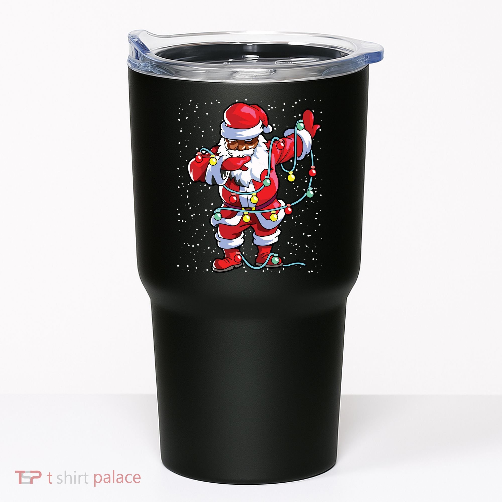 Santa Claus Black Christmas Afro African American Xmas Tumbler