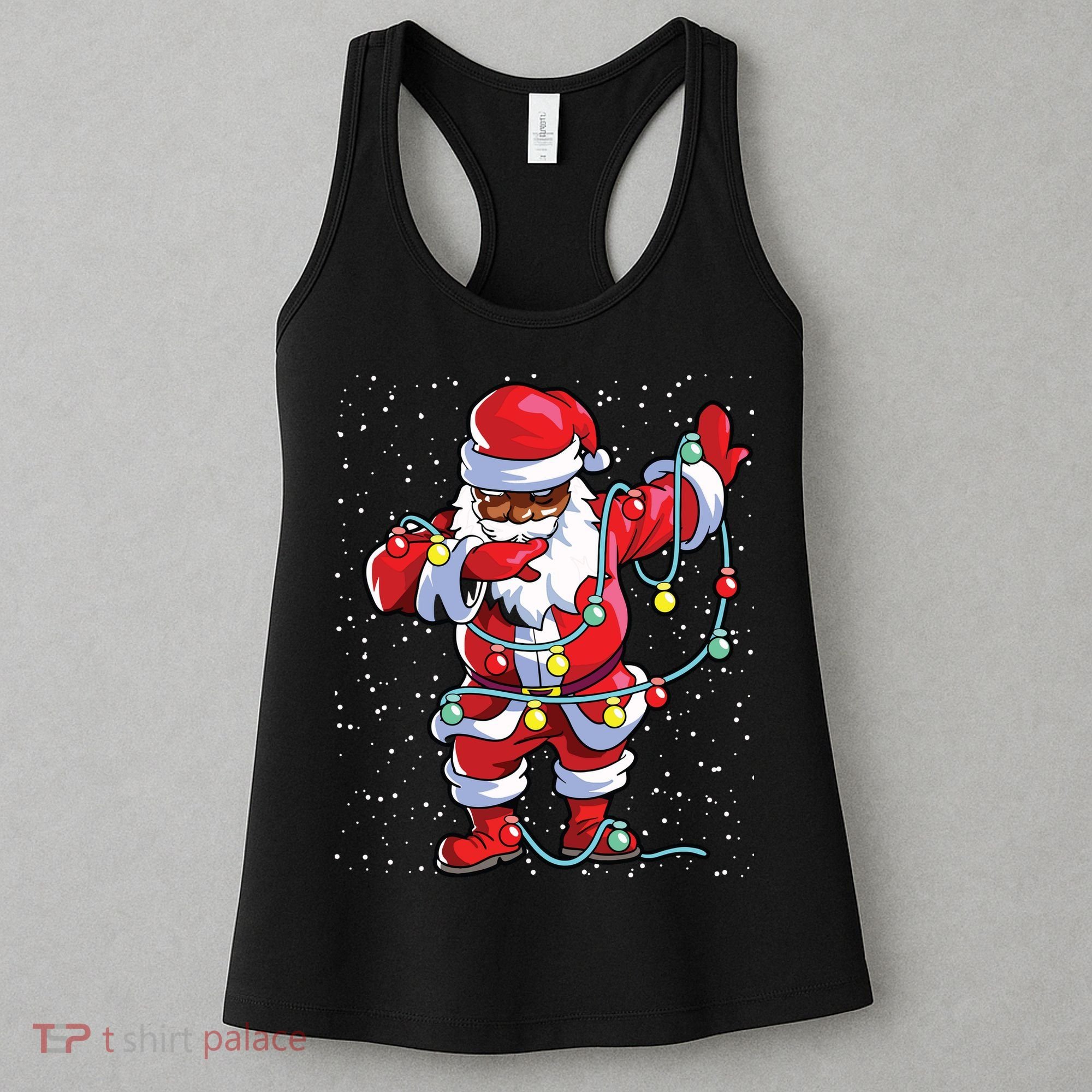 Santa Claus Black Christmas Afro African American Xmas Women's Tank Top