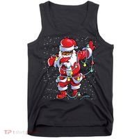 Santa Claus Black Christmas Afro African American Xmas Tank Top thumb 0