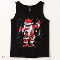 Santa Claus Black Christmas Afro African American Xmas Tank Top thumb 2