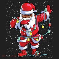 Santa Claus Black Christmas Afro African American Xmas Golf Towel thumb 3