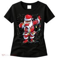 Santa Claus Black Christmas Afro African American Xmas Women's T-Shirt thumb 0