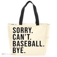 Sorry Cant Baseball Bye Funny Baseball Lover Game Day Vibes Tote Bag thumb 0