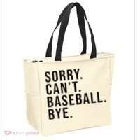 Sorry Cant Baseball Bye Funny Baseball Lover Game Day Vibes Tote Bag thumb 2