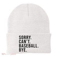 Sorry Cant Baseball Bye Funny Baseball Lover Game Day Vibes Beanie thumb 0