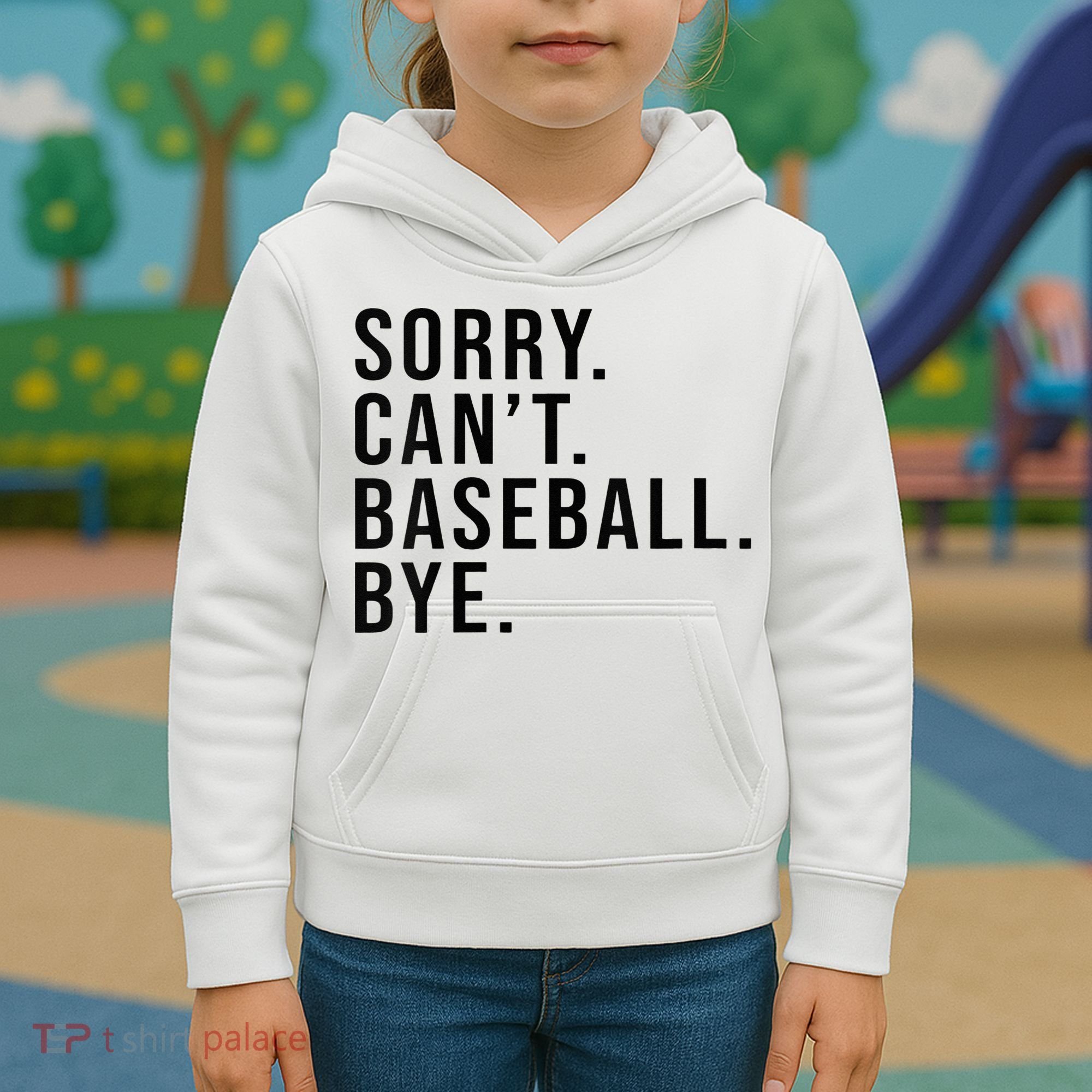Sorry Cant Baseball Bye Funny Baseball Lover Game Day Vibes Kids Hoodie