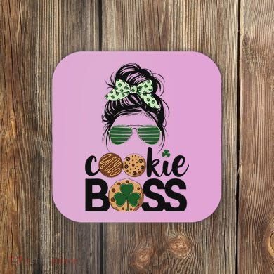 Scout Cookie Boss Kidlife Messy Bun Sunglasses Coaster
