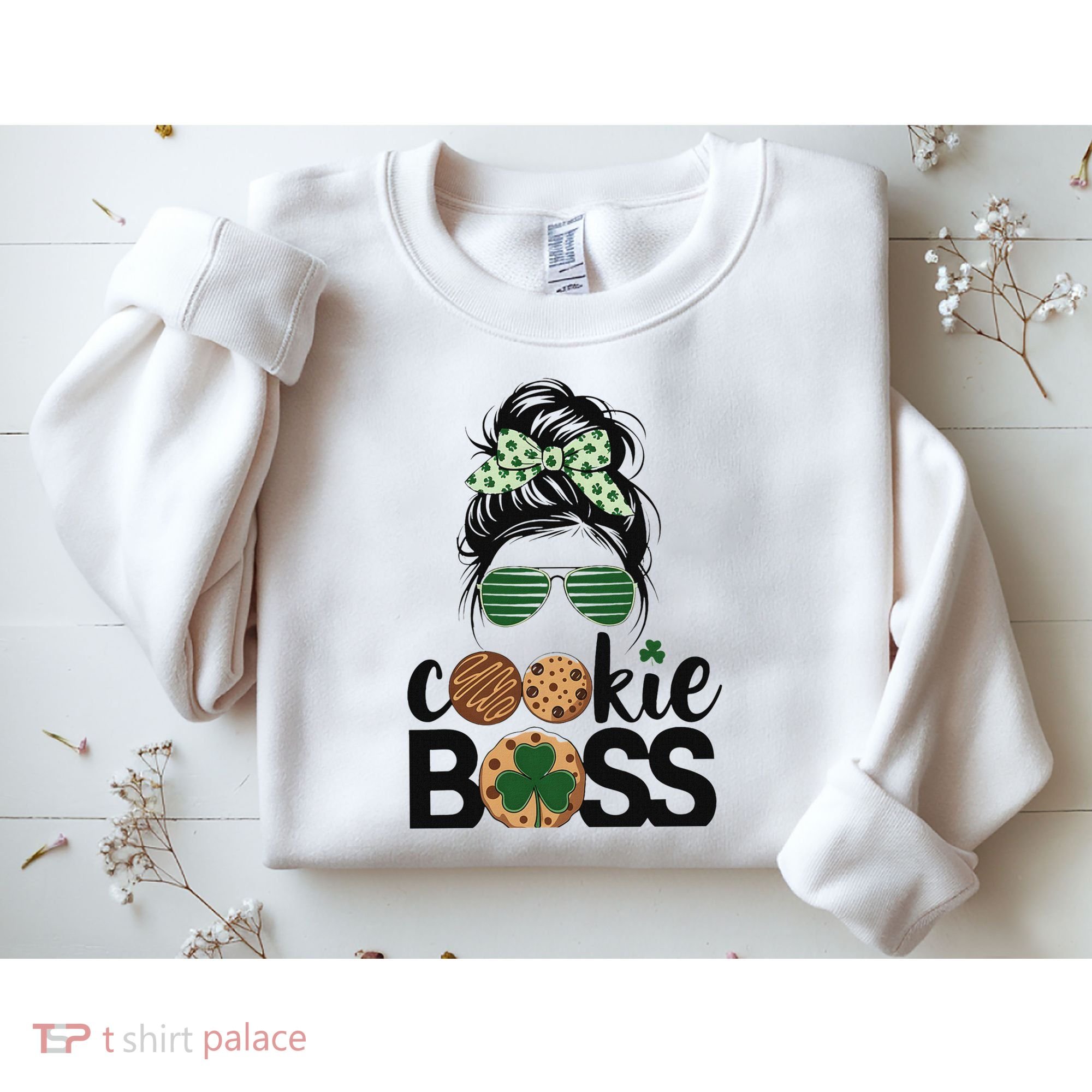 Scout Cookie Boss Kidlife Messy Bun Sunglasses Sweatshirt