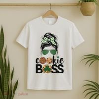 Scout Cookie Boss Kidlife Messy Bun Sunglasses T-Shirt thumb 2