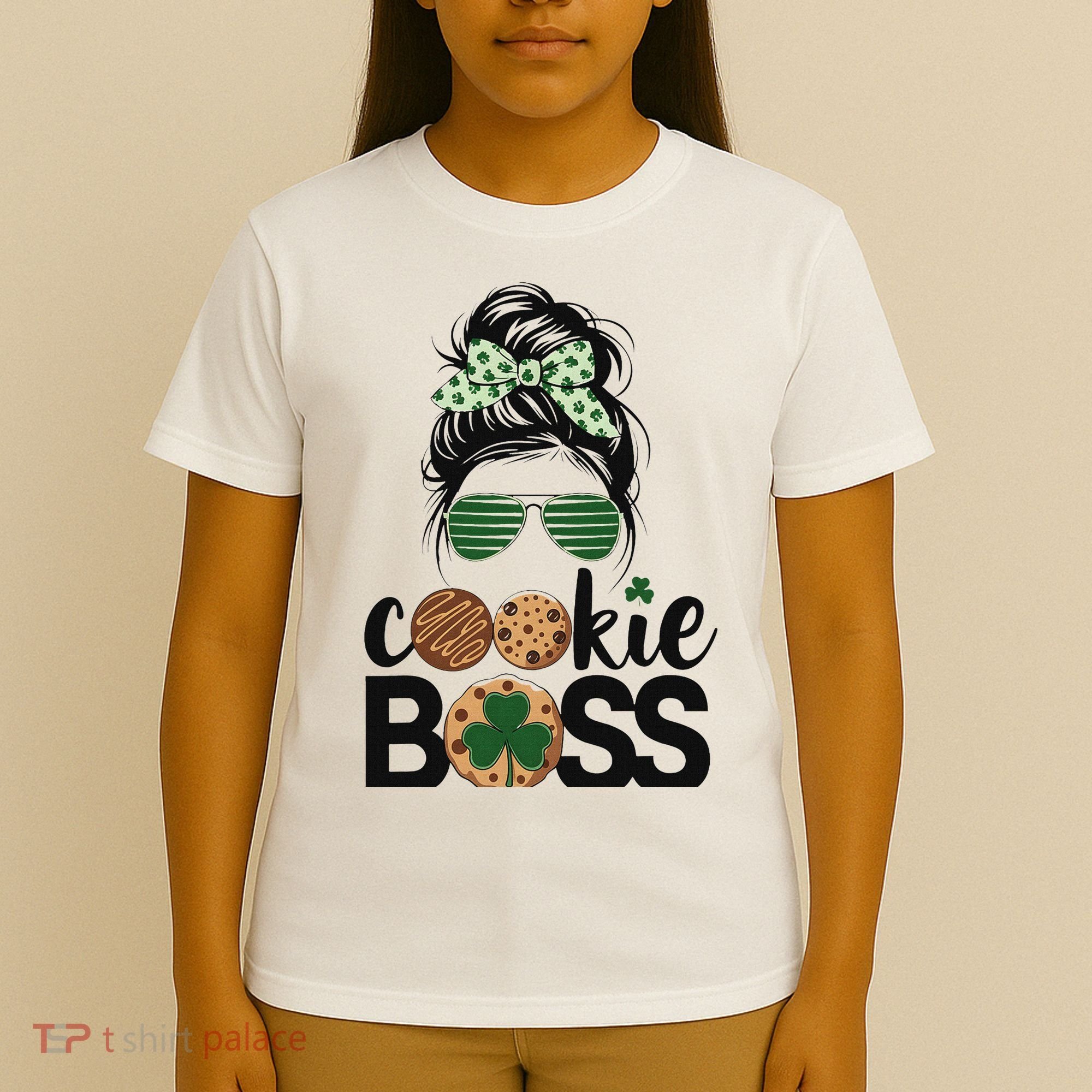 Scout Cookie Boss Kidlife Messy Bun Sunglasses T-Shirt