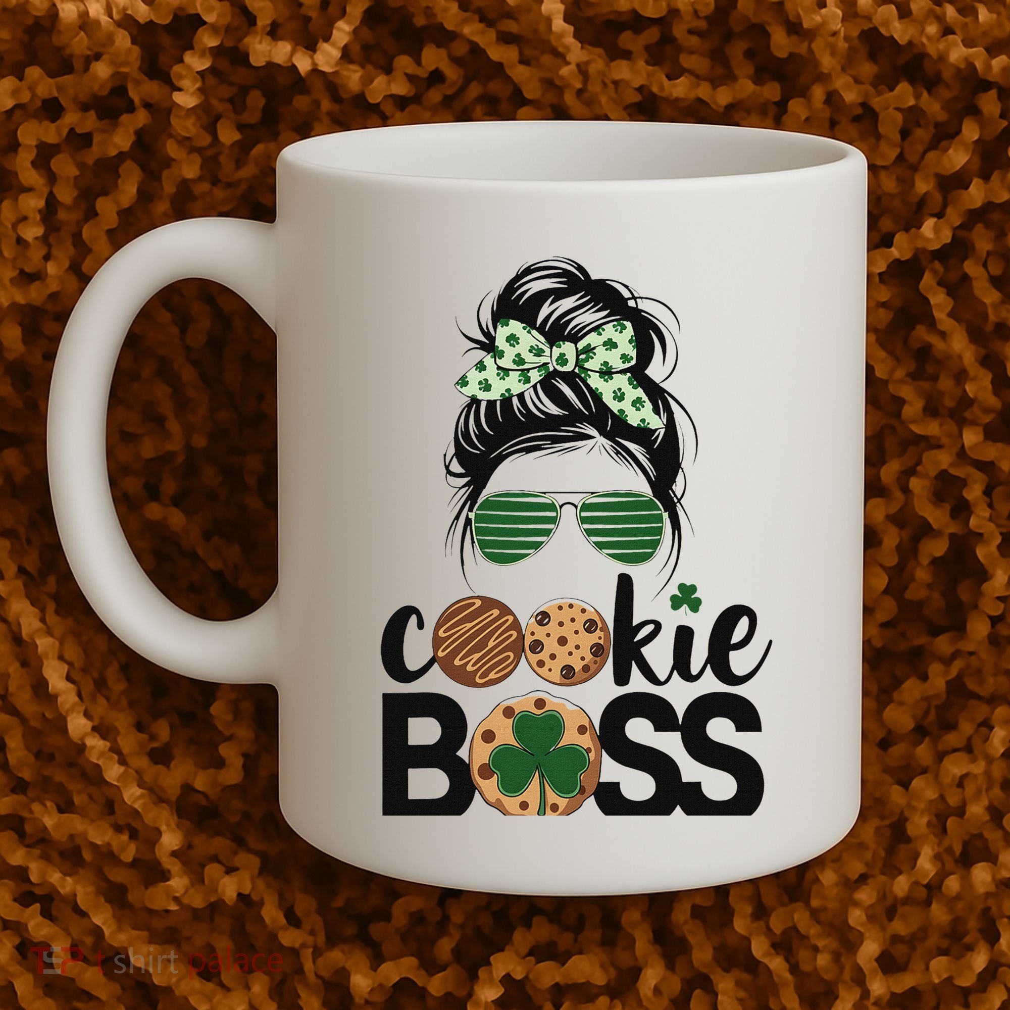 Scout Cookie Boss Kidlife Messy Bun Sunglasses Coffee Mug