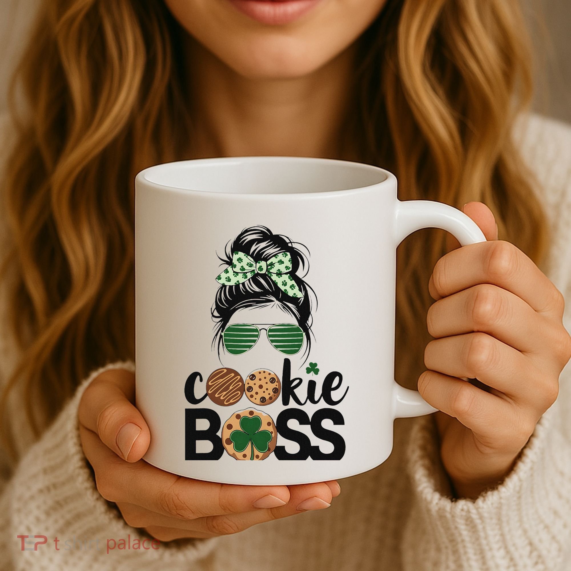 Scout Cookie Boss Kidlife Messy Bun Sunglasses Coffee Mug