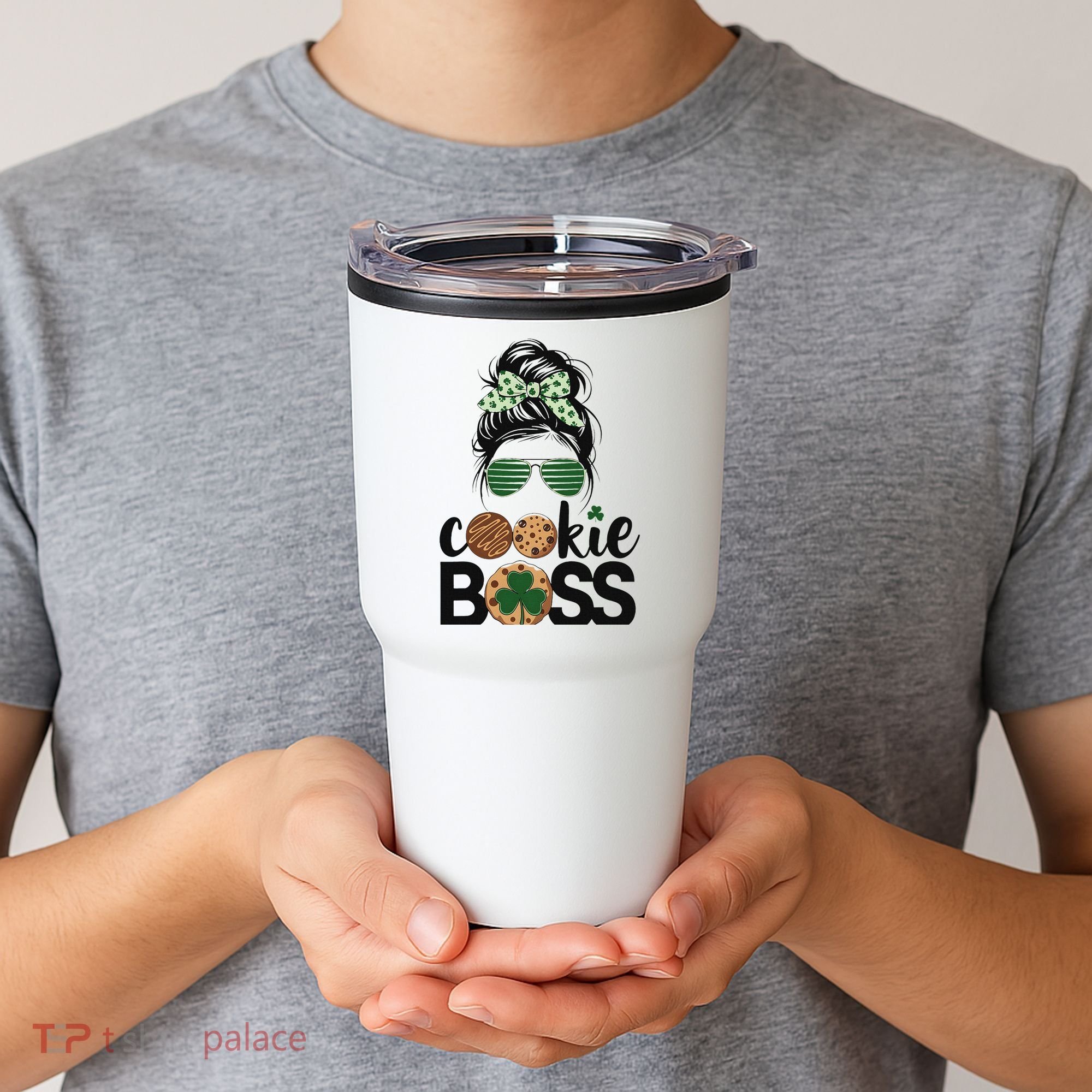 Scout Cookie Boss Kidlife Messy Bun Sunglasses Tumbler