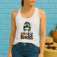 Scout Cookie Boss Kidlife Messy Bun Sunglasses Women's Tank Top thumb 2