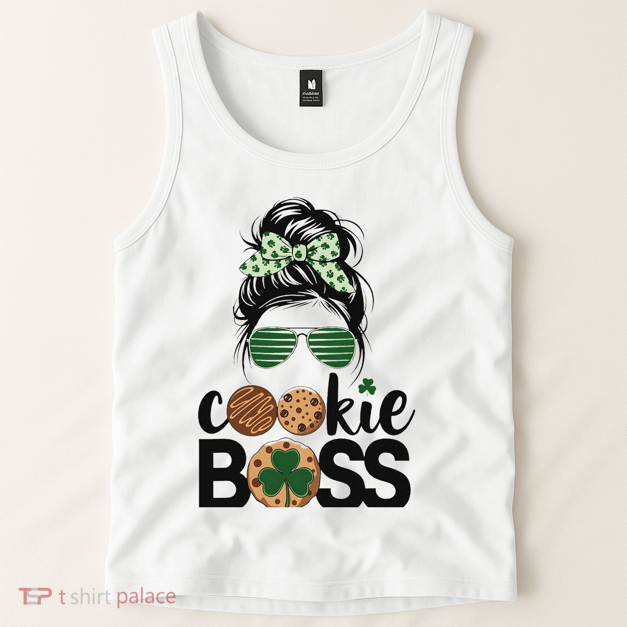Scout Cookie Boss Kidlife Messy Bun Sunglasses Tank Top