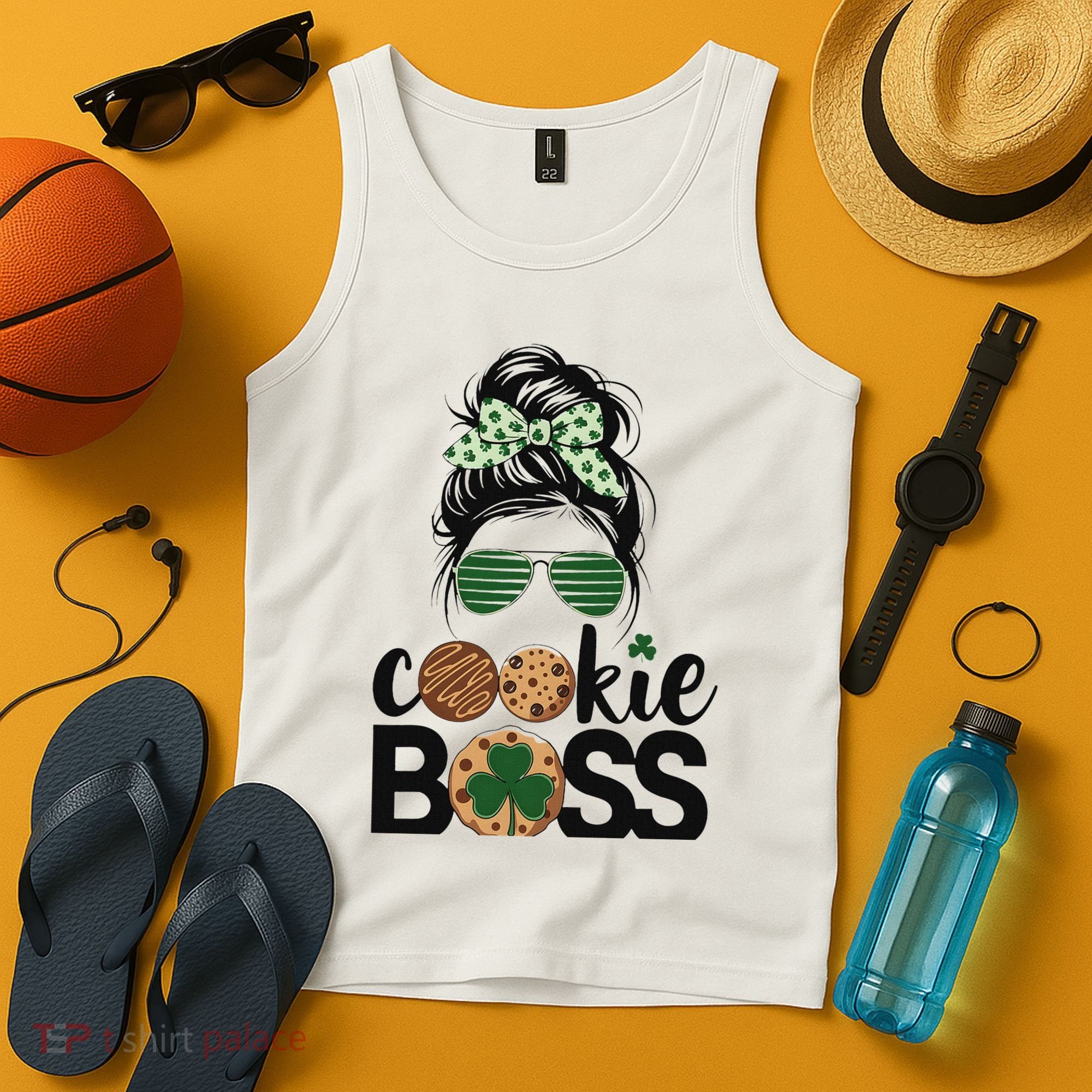 Scout Cookie Boss Kidlife Messy Bun Sunglasses Tank Top