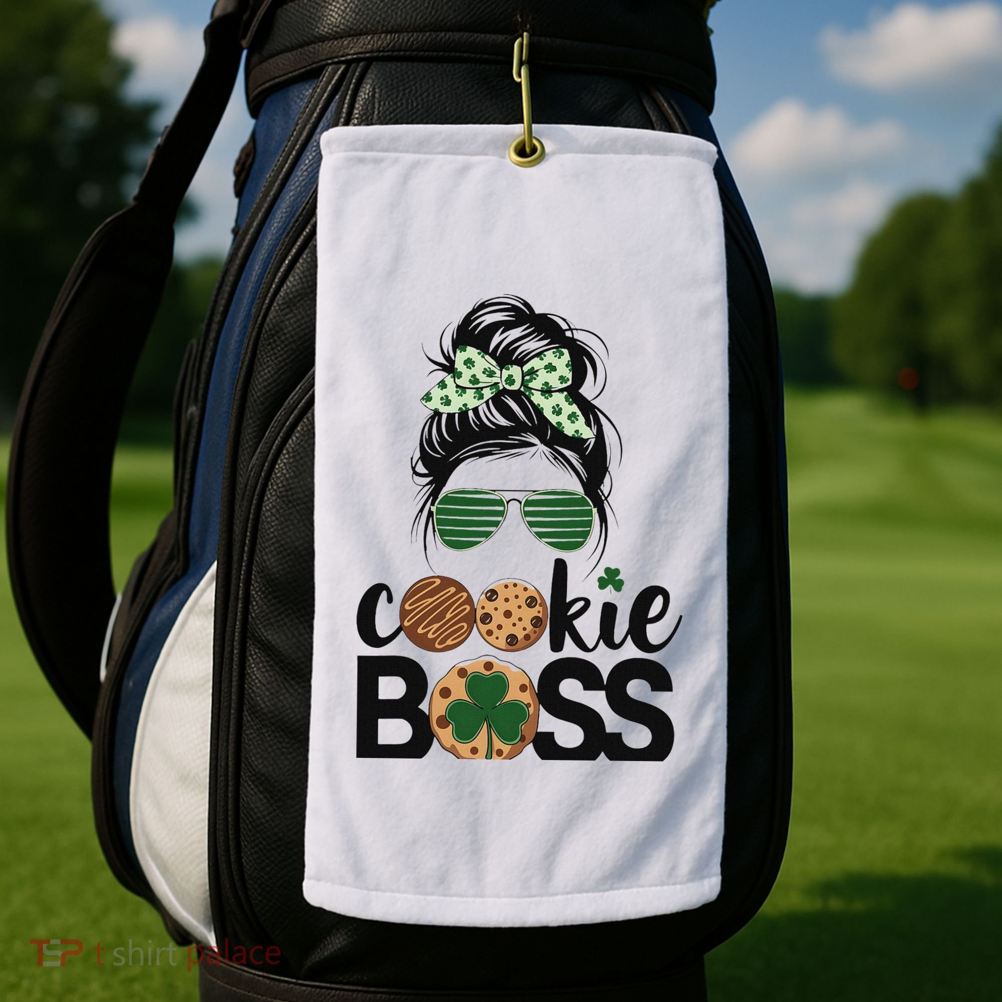 Scout Cookie Boss Kidlife Messy Bun Sunglasses Golf Towel