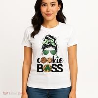 Scout Cookie Boss Kidlife Messy Bun Sunglasses Women's T-Shirt thumb 4