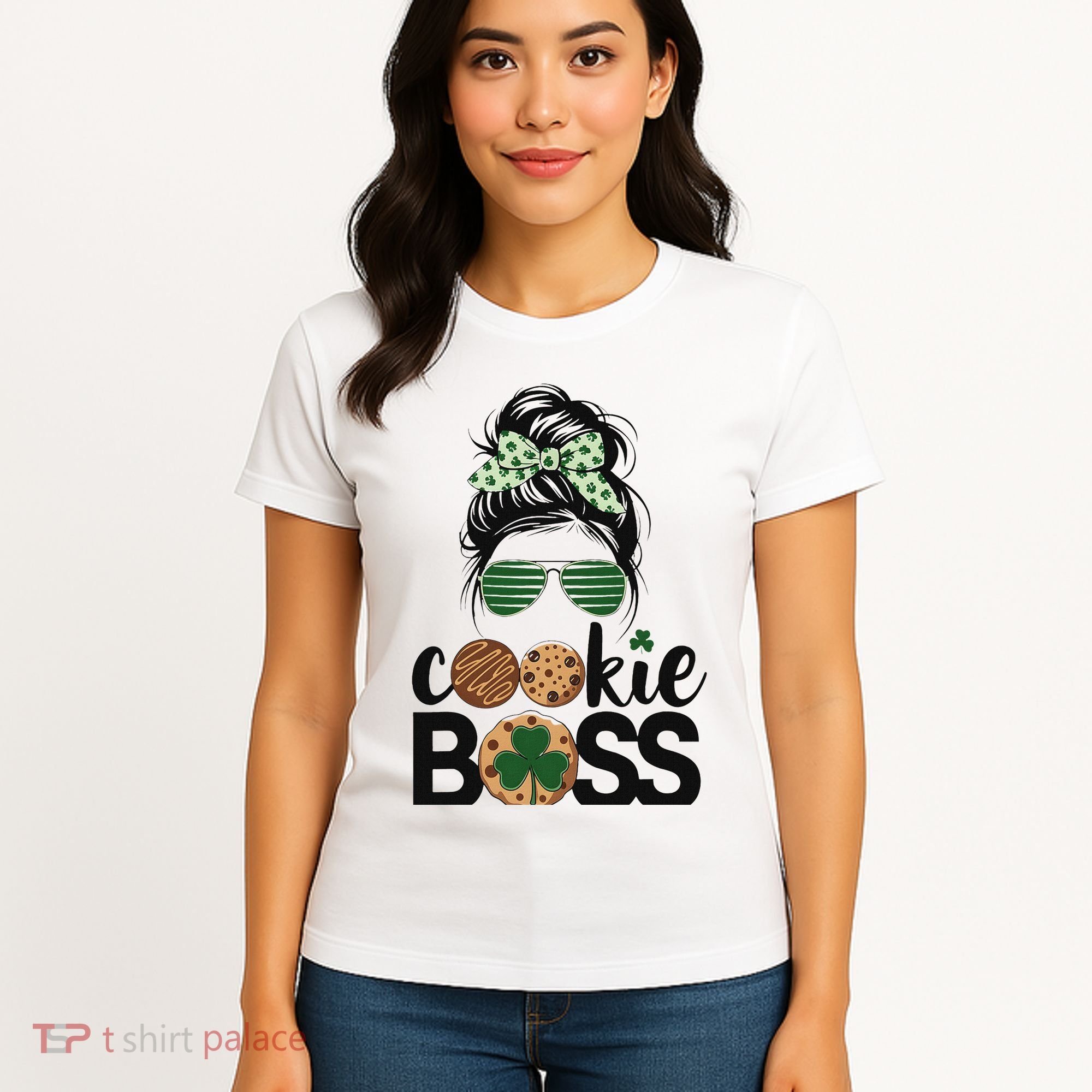 Scout Cookie Boss Kidlife Messy Bun Sunglasses Women's T-Shirt