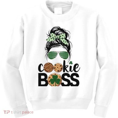 Scout Cookie Boss Kidlife Messy Bun Sunglasses Kids Sweatshirt
