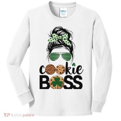 Scout Cookie Boss Kidlife Messy Bun Sunglasses Kids Long Sleeve Shirt