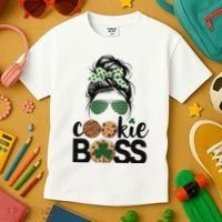 Scout Cookie Boss Kidlife Messy Bun Sunglasses Kids T-Shirt thumb 3
