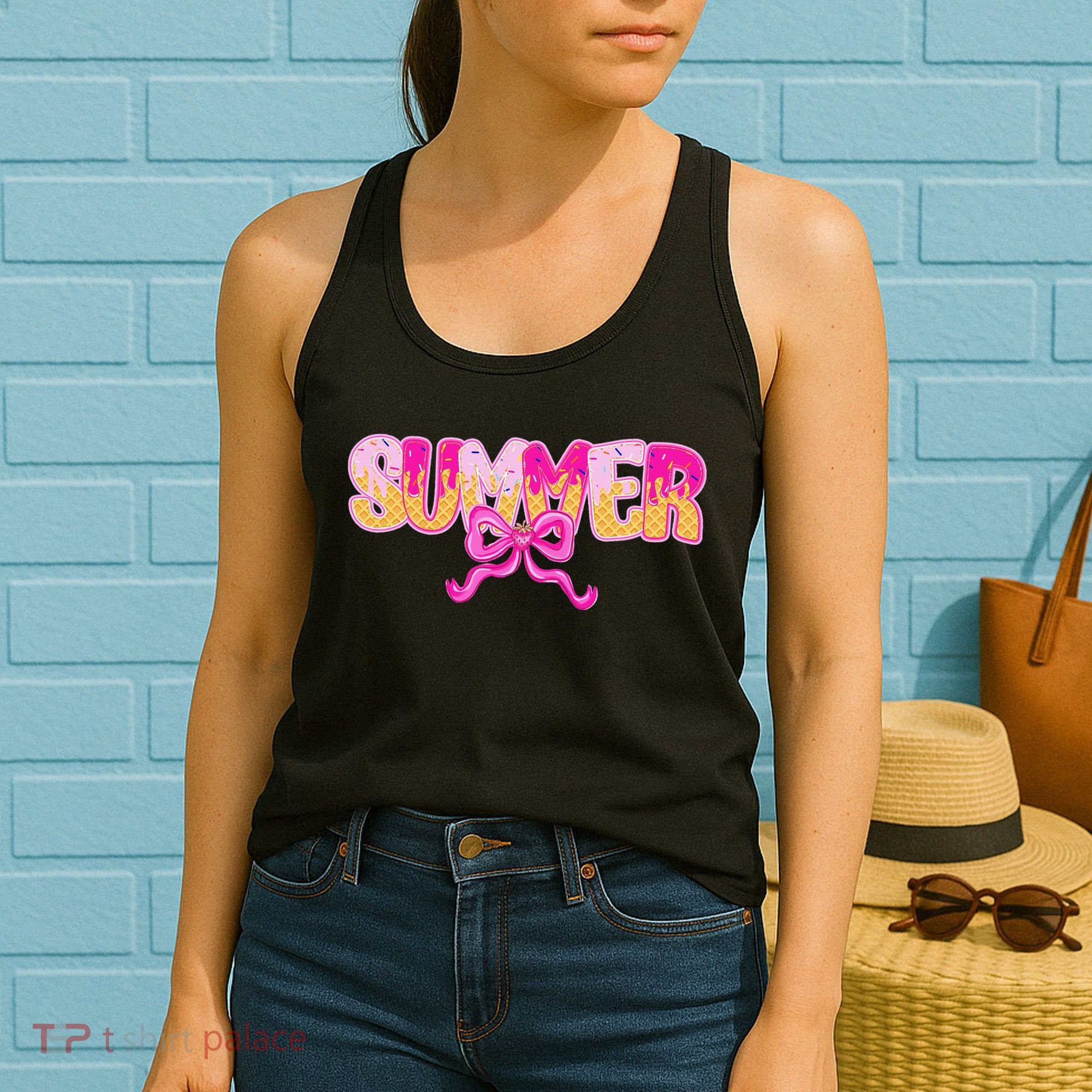 Summer Coquette Bow Ice Cream Summer Vacation Hawaii Beach Women's Tank Top