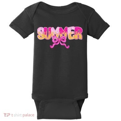 Summer Coquette Bow Ice Cream Summer Vacation Hawaii Beach Baby Bodysuit