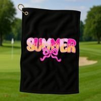 Summer Coquette Bow Ice Cream Summer Vacation Hawaii Beach Golf Towel thumb 1